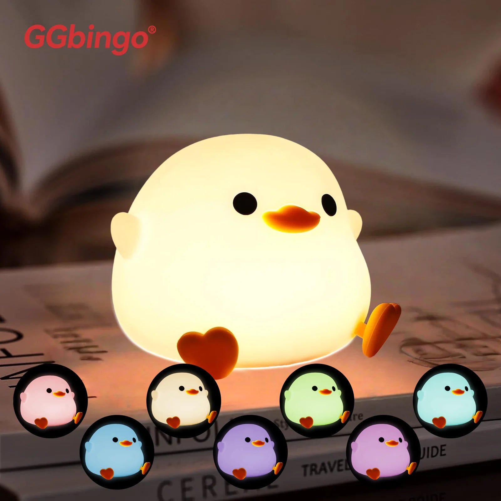 Silicone Animal Night Light - Rechargeable Dimmable Touch Nursery Lamp