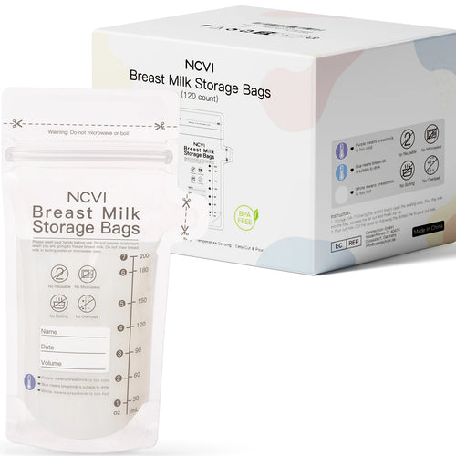 Breastmilk Storage Bags, 200Ml Milk Freezer Bags for Breastfeeding,Preservation Bag, Temp-Sensing,Doubled-Sealed,Bpa Free