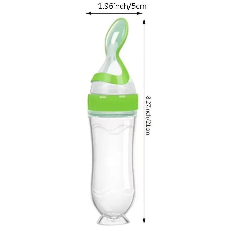 Silicone Baby Food Squeeze Feeder and Feeding Bottle - Essential Utensils for Newborns and Infants