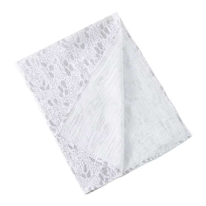 Cotton Swaddle Blanket Baby Blanket Floral Print Muslin Diaper Swaddle New Born Crinkle Fabric Stroller Cover