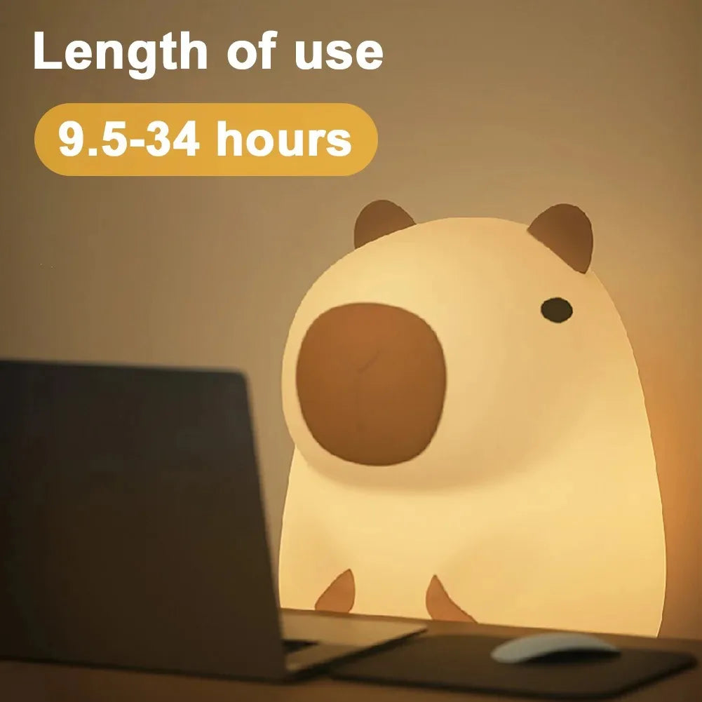 Silicone Animal Night Light - Rechargeable Dimmable Touch Nursery Lamp