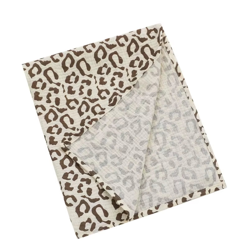Cotton Swaddle Blanket Baby Blanket Floral Print Muslin Diaper Swaddle New Born Crinkle Fabric Stroller Cover