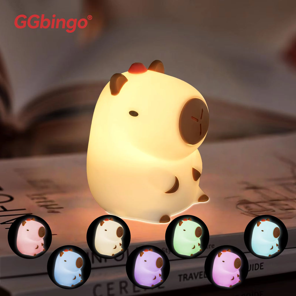 Silicone Animal Night Light - Rechargeable Dimmable Touch Nursery Lamp