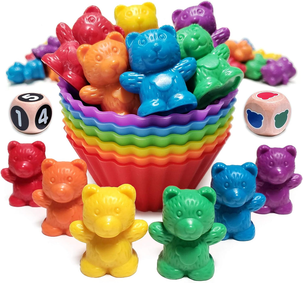 Cute & Cuddly Counting Bears with Dice - Sort, Count, Match & Play 60Pc