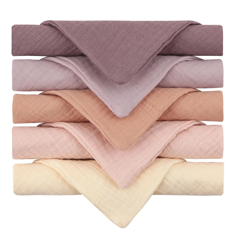 5Pcs/Set Square Cotton Baby Face Towel Handkerchief Soft Absorbent Gauze Baby Towel Kids Feeding Bibs Burp Cloths Washcloth