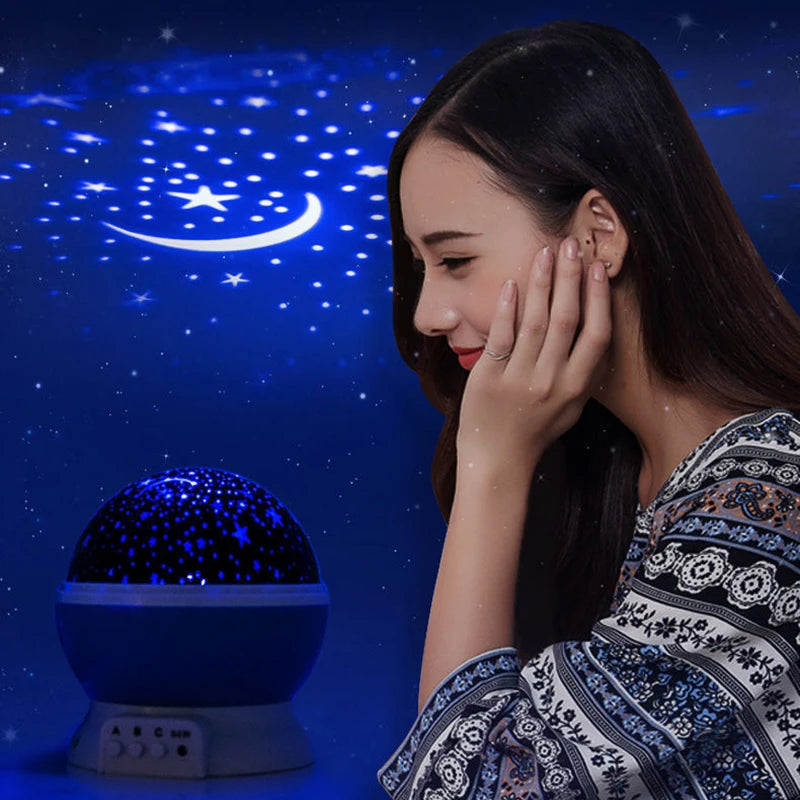 Starry Sky Galaxy Projector Night Light - Rotating Nursery Lamp