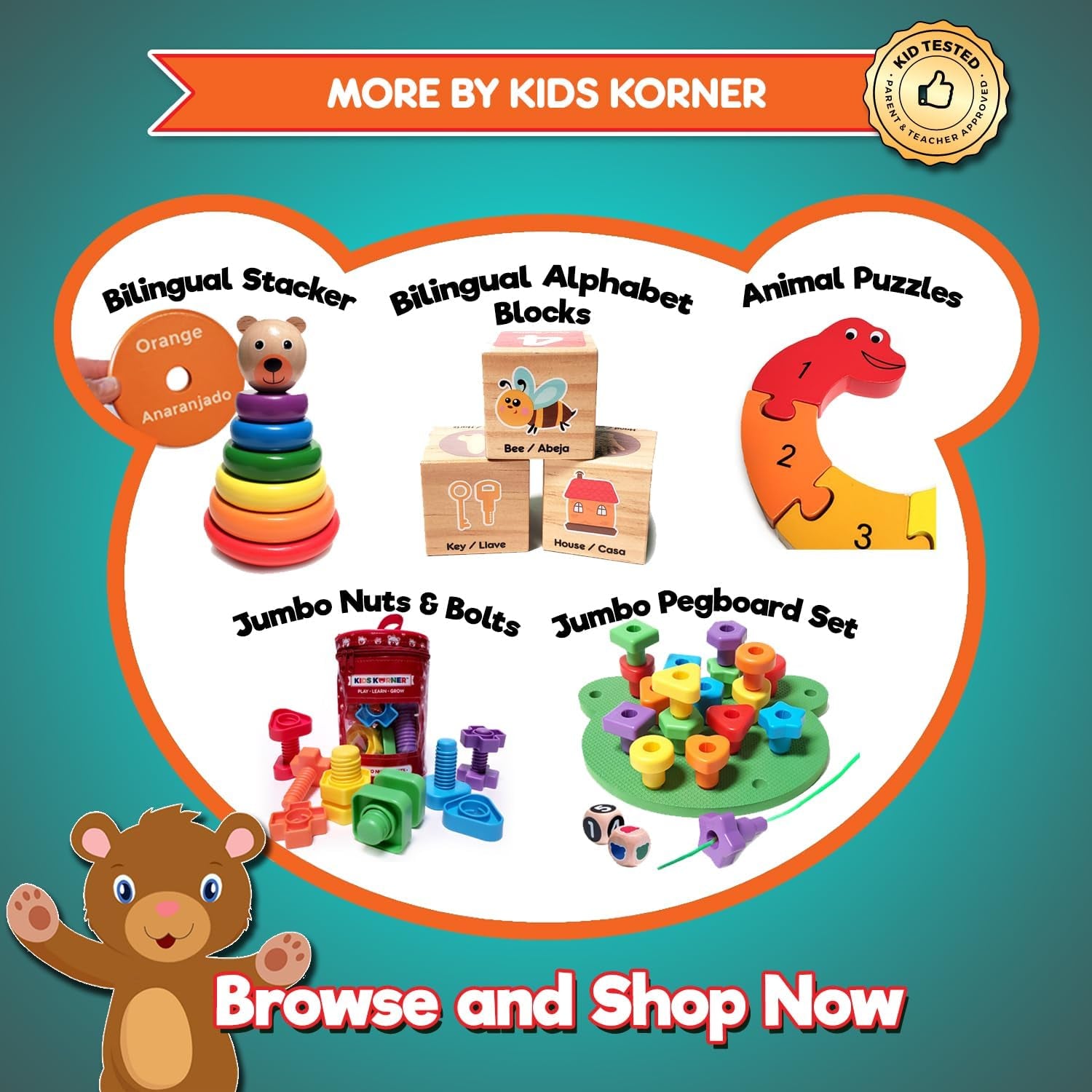 Cute & Cuddly Counting Bears with Dice - Sort, Count, Match & Play 60Pc