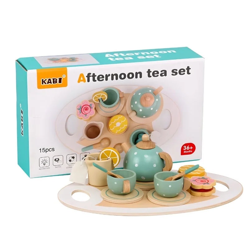 Wooden Playhous Simulation Kitchen Toys for Toddlers,Montessori Simulation Coffer Maker Accessories Kitchen Playset Toy
