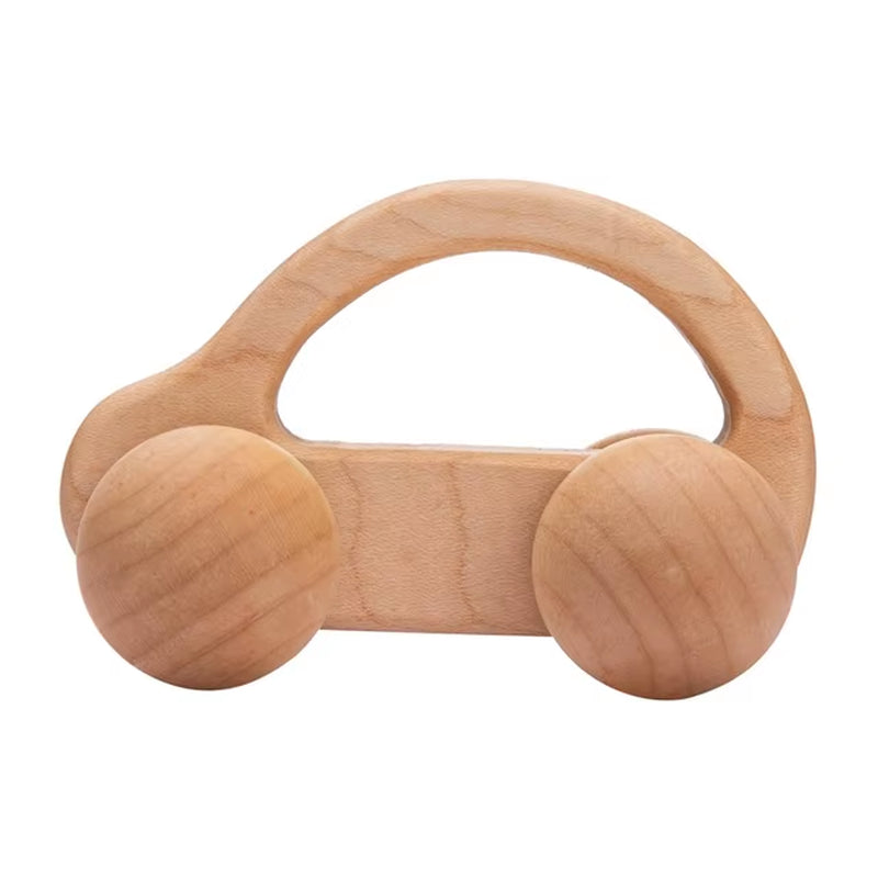 1Pc Organic Beech Wooden Car for Babies BPA Free Montessori Toys Wooden Rattle Brain Game Toys Handmade Crafts Gift Child Block