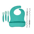 Travel Tether Bib and Utensils Set