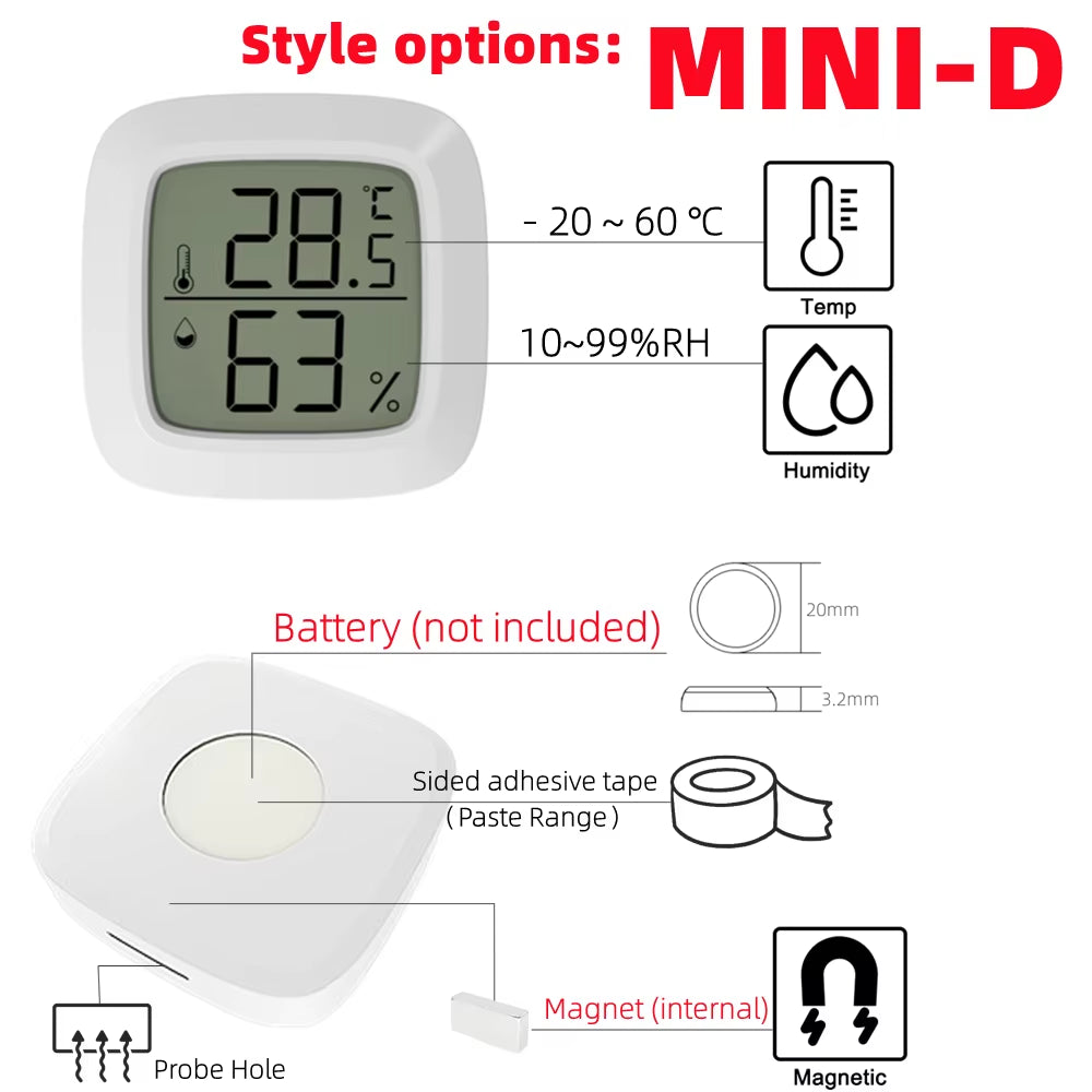 Mini LCD Digital Thermometer Hygrometer Indoor Room Temperature Humidity Meter Sensor Gauge Weather Station
