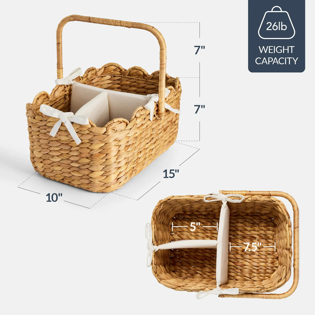 Premium Diaper Caddy Organizer for Infants, Spacious Portable Nursery Storage with Divider and Handles