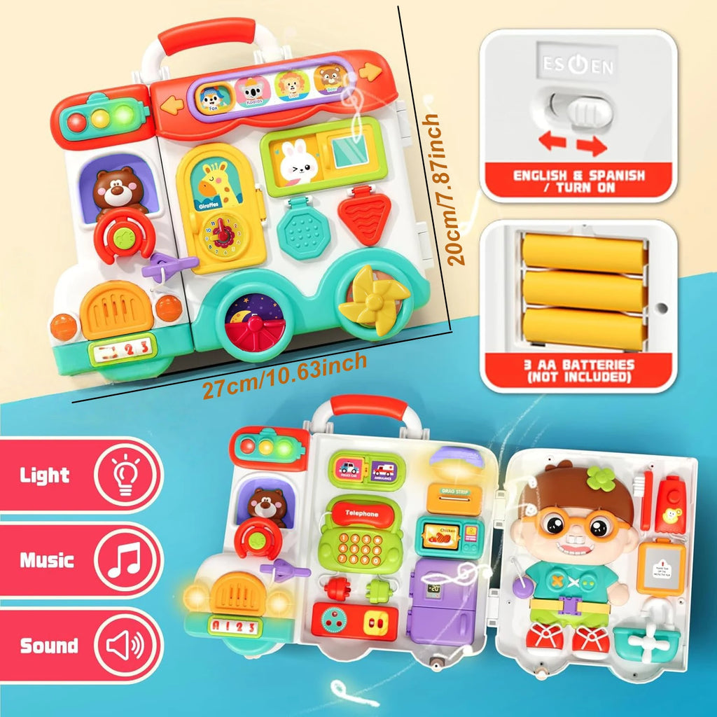Busy Board Montessori Toys for Toddler Aged 2-3 Years, Educational Learning Toy ,Fine Motor Skills Developmental Birthday Gift