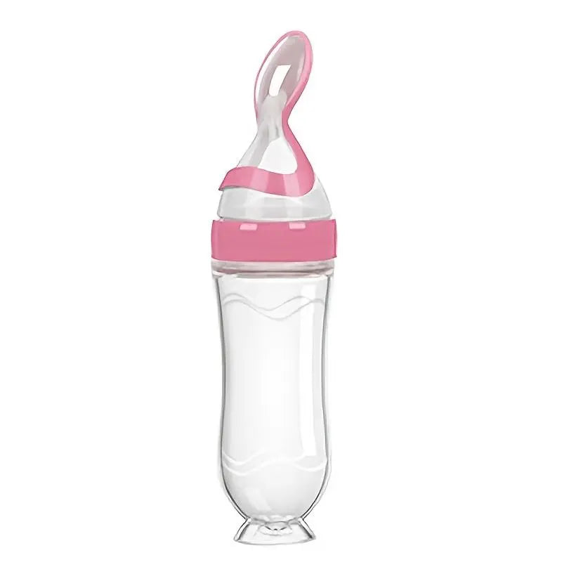 Silicone Baby Food Squeeze Feeder and Feeding Bottle - Essential Utensils for Newborns and Infants