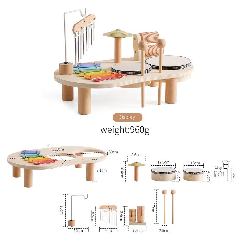 Montessori Wooden Rain Stick Rattle - Baby Sensory Music Toy
