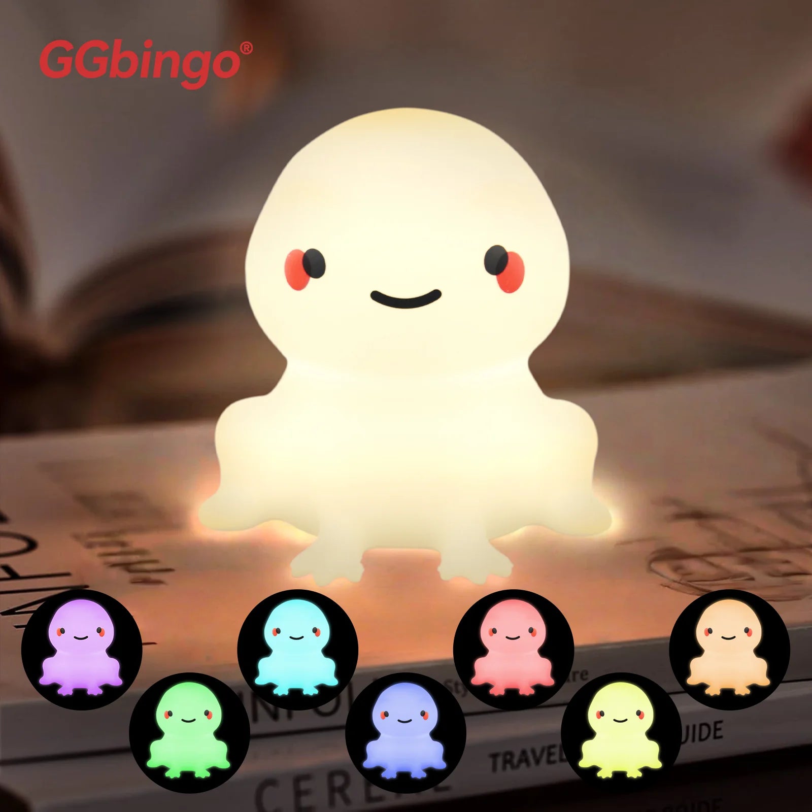 Silicone Animal Night Light - Rechargeable Dimmable Touch Nursery Lamp