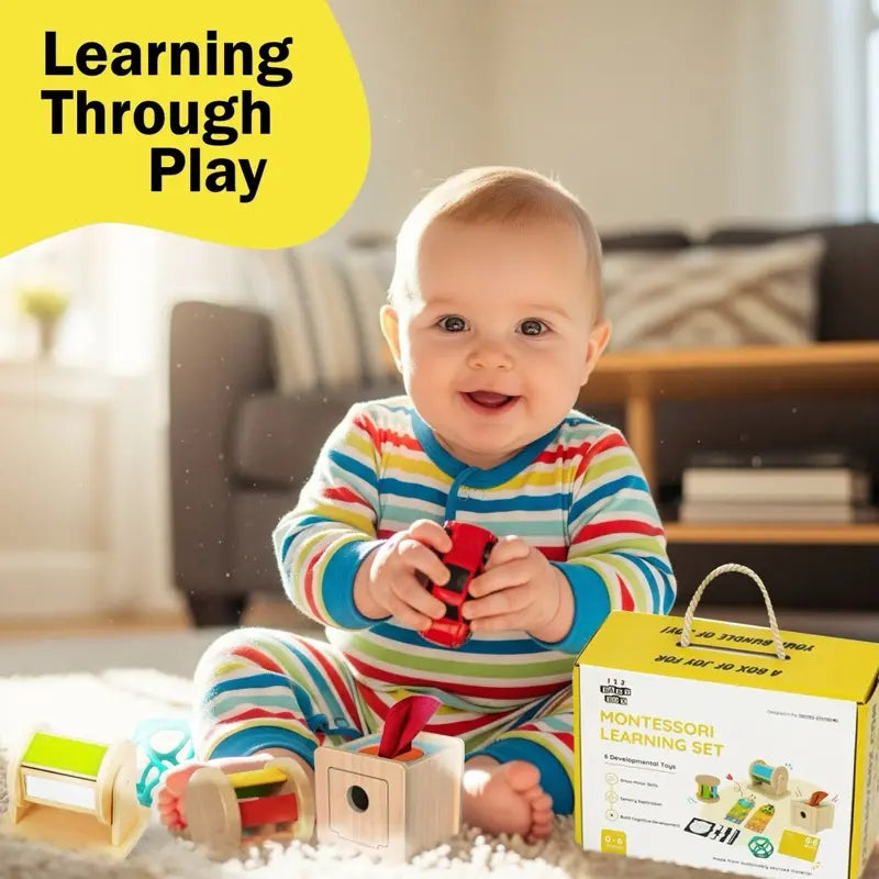 Montessori Educational Toys for Infants 0-6 Months - Cognitive Development and Fine Motor Skill Bundle - Fostering Curiosity and Growth