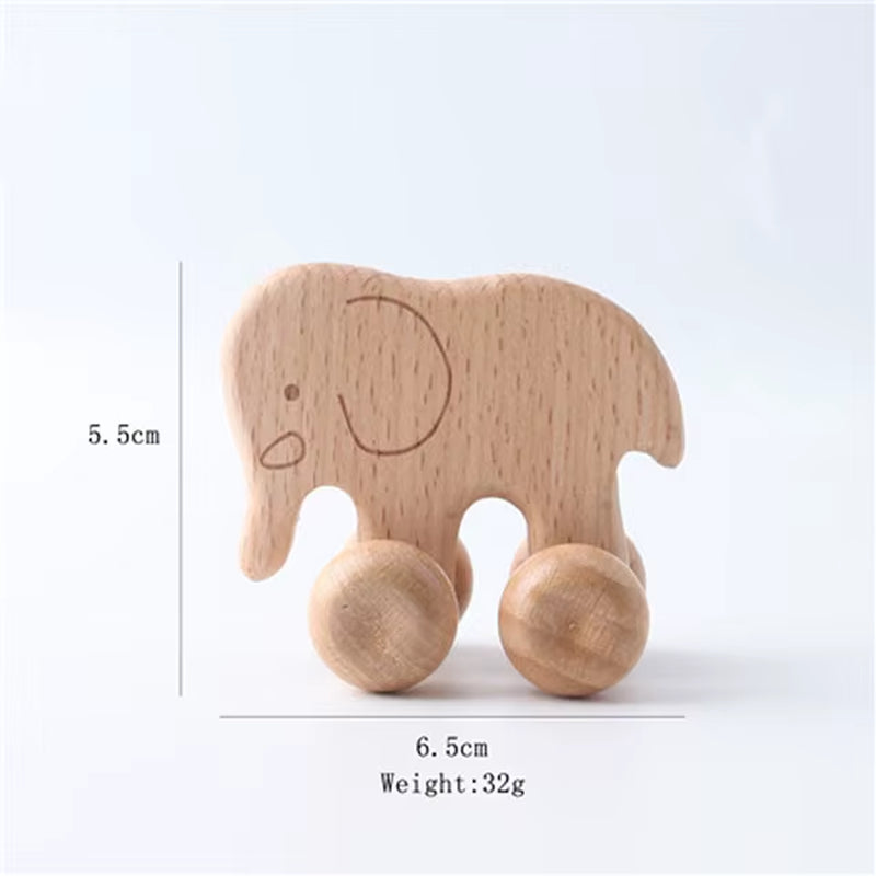 1Pc Organic Beech Wooden Car for Babies BPA Free Montessori Toys Wooden Rattle Brain Game Toys Handmade Crafts Gift Child Block