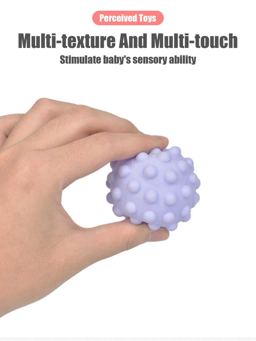 6Pcs Textured Sensory Balls Set - Baby Tactile Development Toy