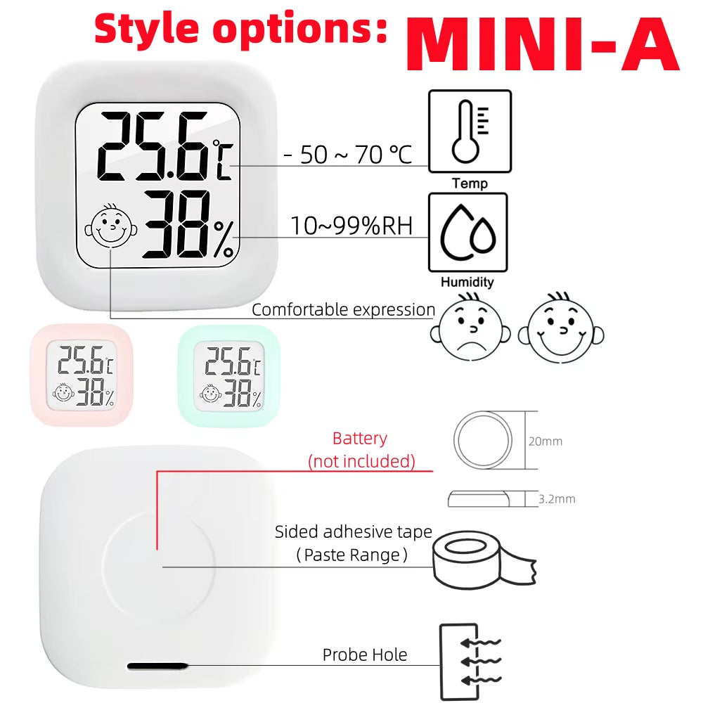 Mini LCD Digital Thermometer Hygrometer Indoor Room Temperature Humidity Meter Sensor Gauge Weather Station