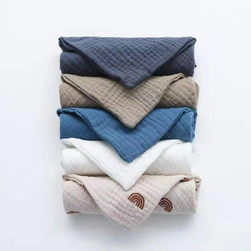 5Pcs/Set Square Cotton Baby Face Towel Handkerchief Soft Absorbent Gauze Baby Towel Kids Feeding Bibs Burp Cloths Washcloth