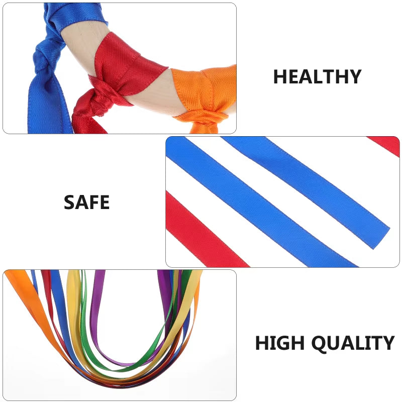 Montessori Ribbon Ring Hand Kite - Sensory Colour Recognition Toy